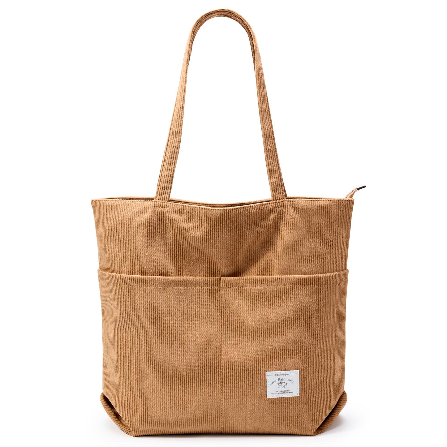KALIDI Women Corduroy Tote Bag Zipper Casual Tote's Handbag Big Capacity Shoulder Bag with Pockets - TropiGlobe storeTropiGlobe