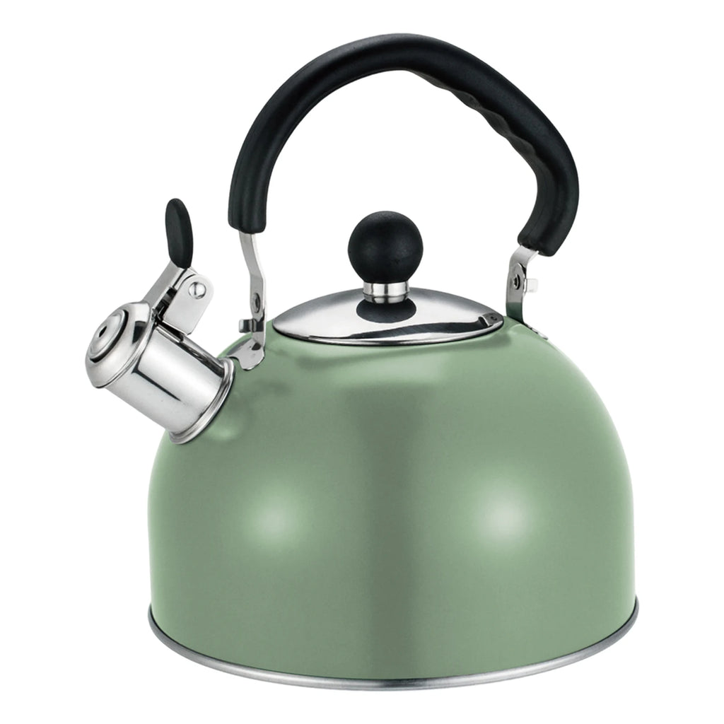 2.5L Stainless Steel Whistling Kettle with Folding Handle Modern Cookware Tea Maker for Indoor BBQ Fishing Camping Hiking