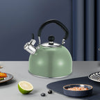 2.5L Stainless Steel Whistling Kettle with Folding Handle Modern Cookware Tea Maker for Indoor BBQ Fishing Camping Hiking