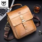 Men's Leather Shoulder Bag, Retro Business Crossbody Bag, Large Capacity Fashion Casual Youth Student Handbag