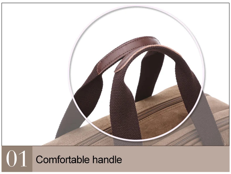 Men Canvas Briefcase Travel Bags Suitcase Classic Messenger Shoulder Bag for men Tote Handbag Big Casual Business Laptop Pocket