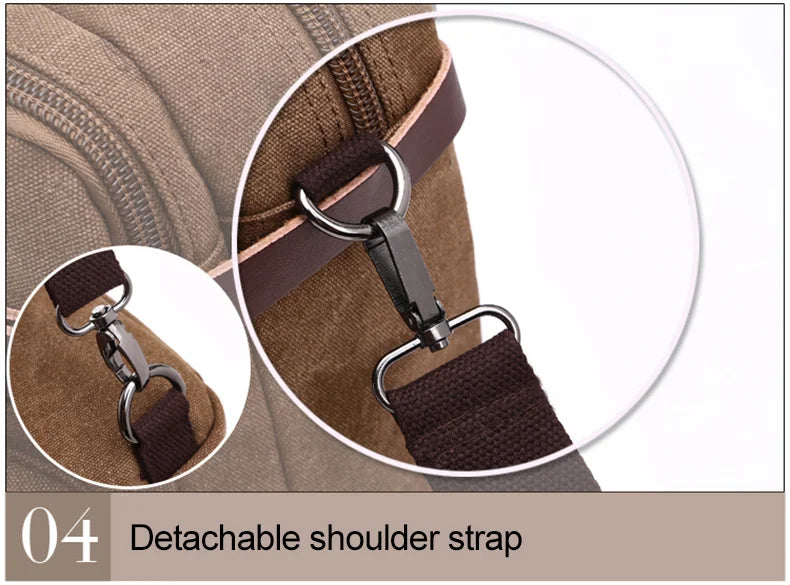 Men Canvas Briefcase Travel Bags Suitcase Classic Messenger Shoulder Bag for men Tote Handbag Big Casual Business Laptop Pocket