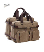 Men Canvas Briefcase Travel Bags Suitcase Classic Messenger Shoulder Bag for men Tote Handbag Big Casual Business Laptop Pocket