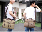 Men Canvas Briefcase Travel Bags Suitcase Classic Messenger Shoulder Bag for men Tote Handbag Big Casual Business Laptop Pocket
