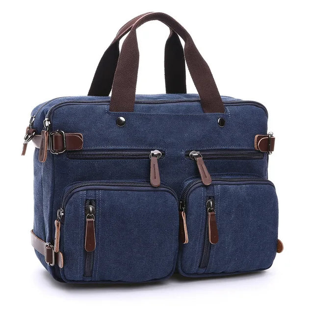 Men Canvas Briefcase Travel Bags Suitcase Classic Messenger Shoulder Bag for men Tote Handbag Big Casual Business Laptop Pocket