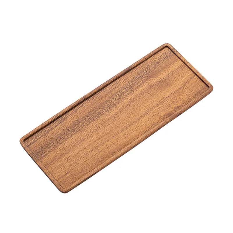 Wooden Vintage Serving Tray Plate Rectangular Teapot Tray Plate Fruit Cake Snack Tea Plate Kitchen Food Storage Dish Home Plate