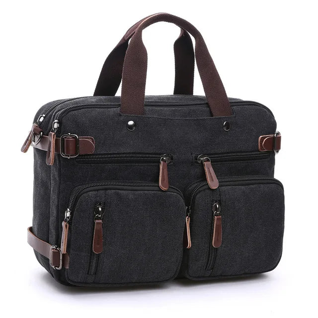 Men Canvas Briefcase Travel Bags Suitcase Classic Messenger Shoulder Bag for men Tote Handbag Big Casual Business Laptop Pocket