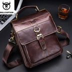 Men's Leather Shoulder Bag, Retro Business Crossbody Bag, Large Capacity Fashion Casual Youth Student Handbag