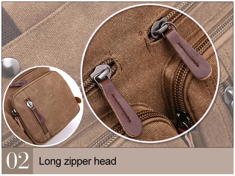 Men Canvas Briefcase Travel Bags Suitcase Classic Messenger Shoulder Bag for men Tote Handbag Big Casual Business Laptop Pocket