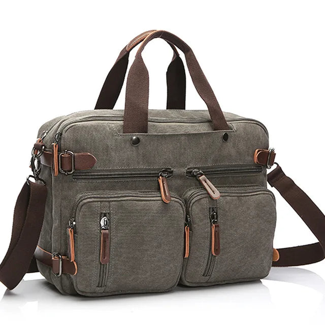 Men Canvas Briefcase Travel Bags Suitcase Classic Messenger Shoulder Bag for men Tote Handbag Big Casual Business Laptop Pocket