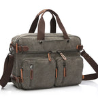 Men Canvas Briefcase Travel Bags Suitcase Classic Messenger Shoulder Bag for men Tote Handbag Big Casual Business Laptop Pocket