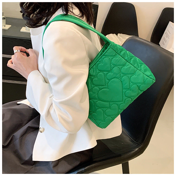 Tote Bags for Women Oxford Luxury Designer Handbags Purse Fashion Heart Winter Small Shoulder Bag Quilted Padded Top Handle Bag