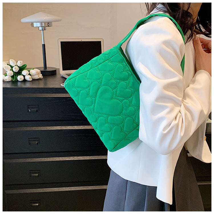 Tote Bags for Women Oxford Luxury Designer Handbags Purse Fashion Heart Winter Small Shoulder Bag Quilted Padded Top Handle Bag
