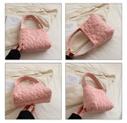 Tote Bags for Women Oxford Luxury Designer Handbags Purse Fashion Heart Winter Small Shoulder Bag Quilted Padded Top Handle Bag