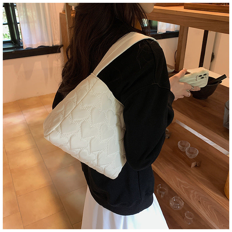 Tote Bags for Women Oxford Luxury Designer Handbags Purse Fashion Heart Winter Small Shoulder Bag Quilted Padded Top Handle Bag