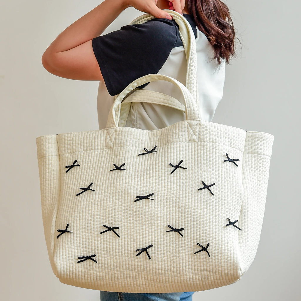 New bow tote bag small fashion Tote bag large capacity shoulder bag