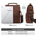 Genuine Leather Men's Shoulder Bag Luxury Work Business Messenger Bags Fashion Male Crossbody with Adjustable Straps