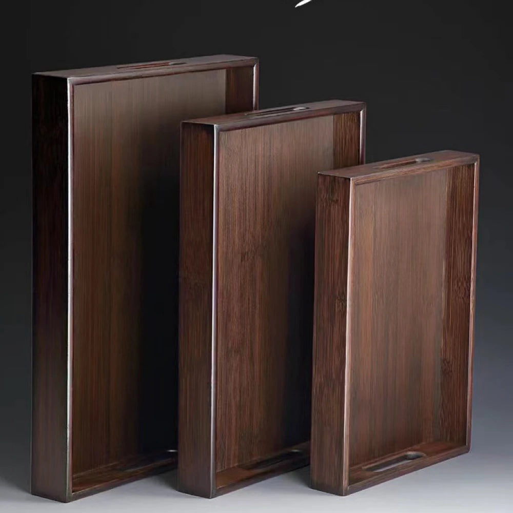 Wooden Food Tray Solid Wood Serving Tray With Handle Rectangular Wooden Dinner Bread Fruit Food Plate