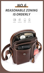 Casual Fashion Men's Messenger Bag's Business Portable Handbag Man Leather Shoulder Bag Mobile 6.5'' Phone Bags