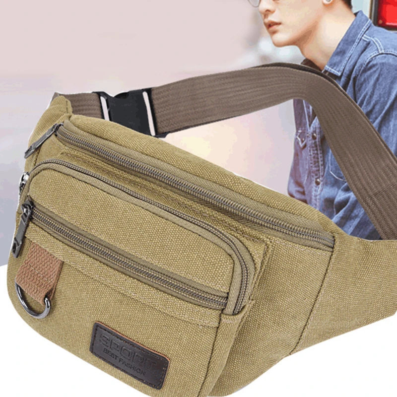Men's Waist Bag Fashionable Casual Large Capacity Phone Wallet Sports Tourism Cycling Multi-functional Male's Shoulder Bags