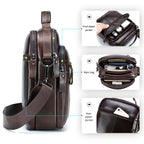 Men's crossbody bag, fashionable leather bag, trendy retro men's top layer cowhide shoulder bag