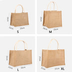 New Burlap Tote Bags Mini Burlap Beach Bags Portable Jute Tote Bag Multipurpose Burlap Hand Bags For Shopping Trips Beach School