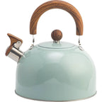3L Whistling Tea Kettle Thick Stainless Steel Teakettle Teapot with Wooden Handle Compatible with Gas Stoves Induction