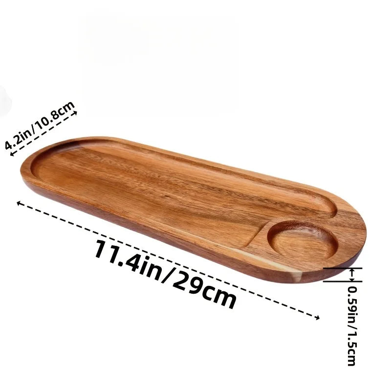 Japanese solid wood fruit plate factory wholesale wooden tray multi-size high-value fruit tray snack plate