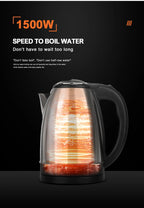 Stainless Steel Electric Kettle 1.8L 220V Silver Black Base Separation Desion Rust-resistant Durable for Home During Travel