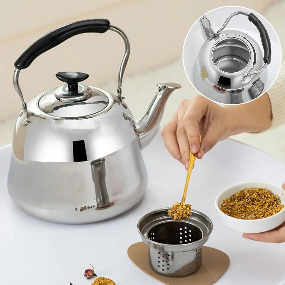 Stainless Steel Whistling Teakettle Fast Heating Base Large Capacity Water Kettles Thickened Gas Stove Induction Cookers