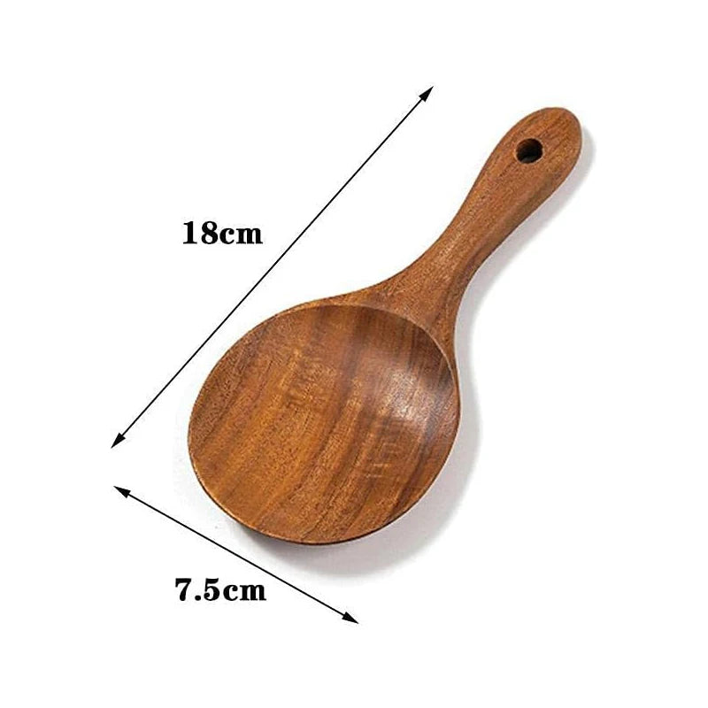Wood Rice Spoon Wooden Kitchen Spoon Rice Paddle Scoop Ladle Tablespoon Big Serving Spoon Tableware Kitchen Utensils Cooking Too