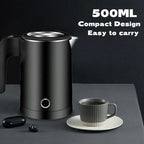 Electric kettle Tea and Coffee 500ML Stainless Steel Portable Water Boiler Family Travel kitchen Smart kettle Electric Teapot