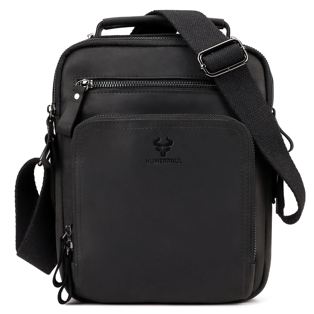 Men's Cowhide Shoulder Bag Casual Crossbody Bags Full Grain Leather Multifunctional Ipad Messenger Handbag Quality