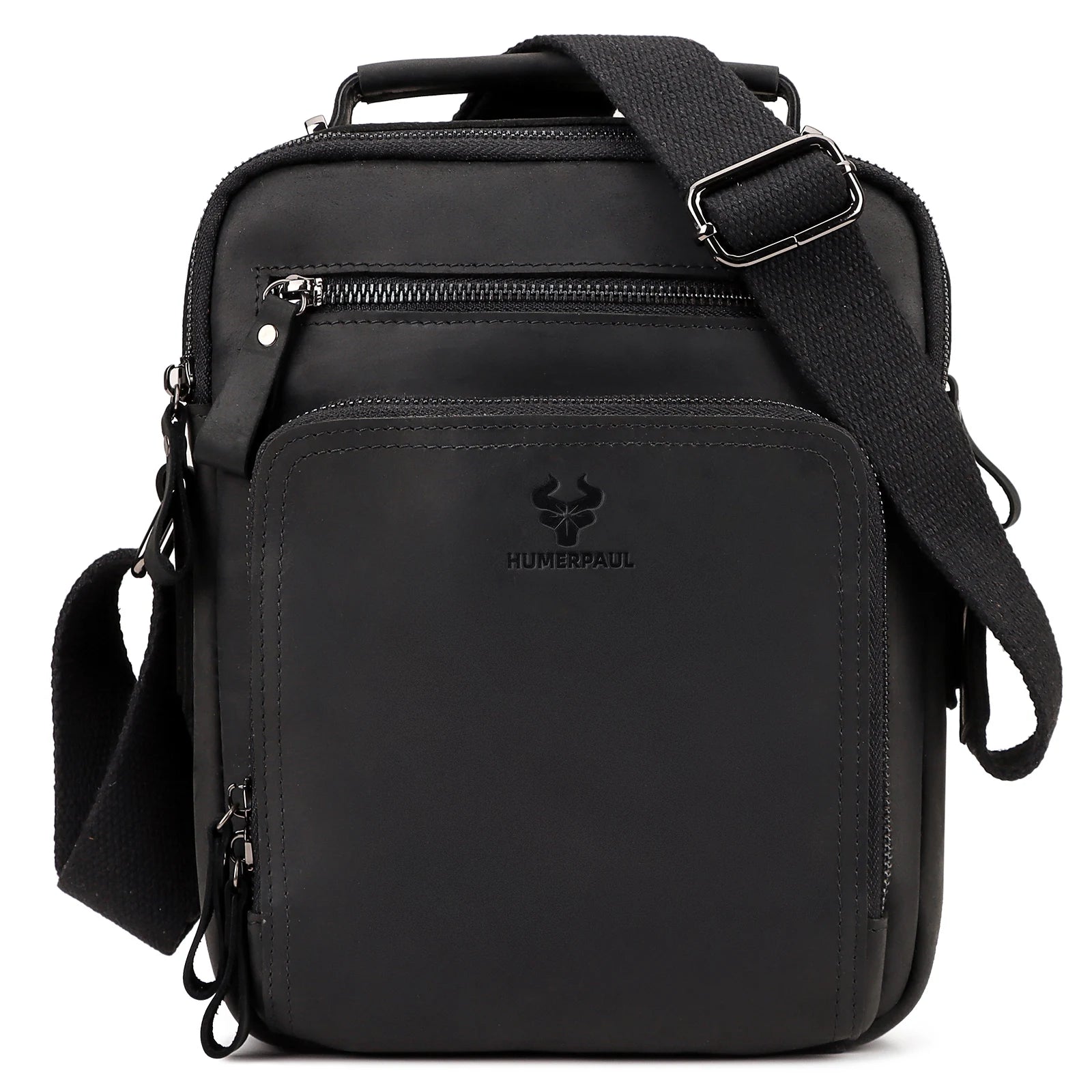 Men's Cowhide Shoulder Bag Casual Crossbody Bags Full Grain Leather Multifunctional Ipad Messenger Handbag Quality