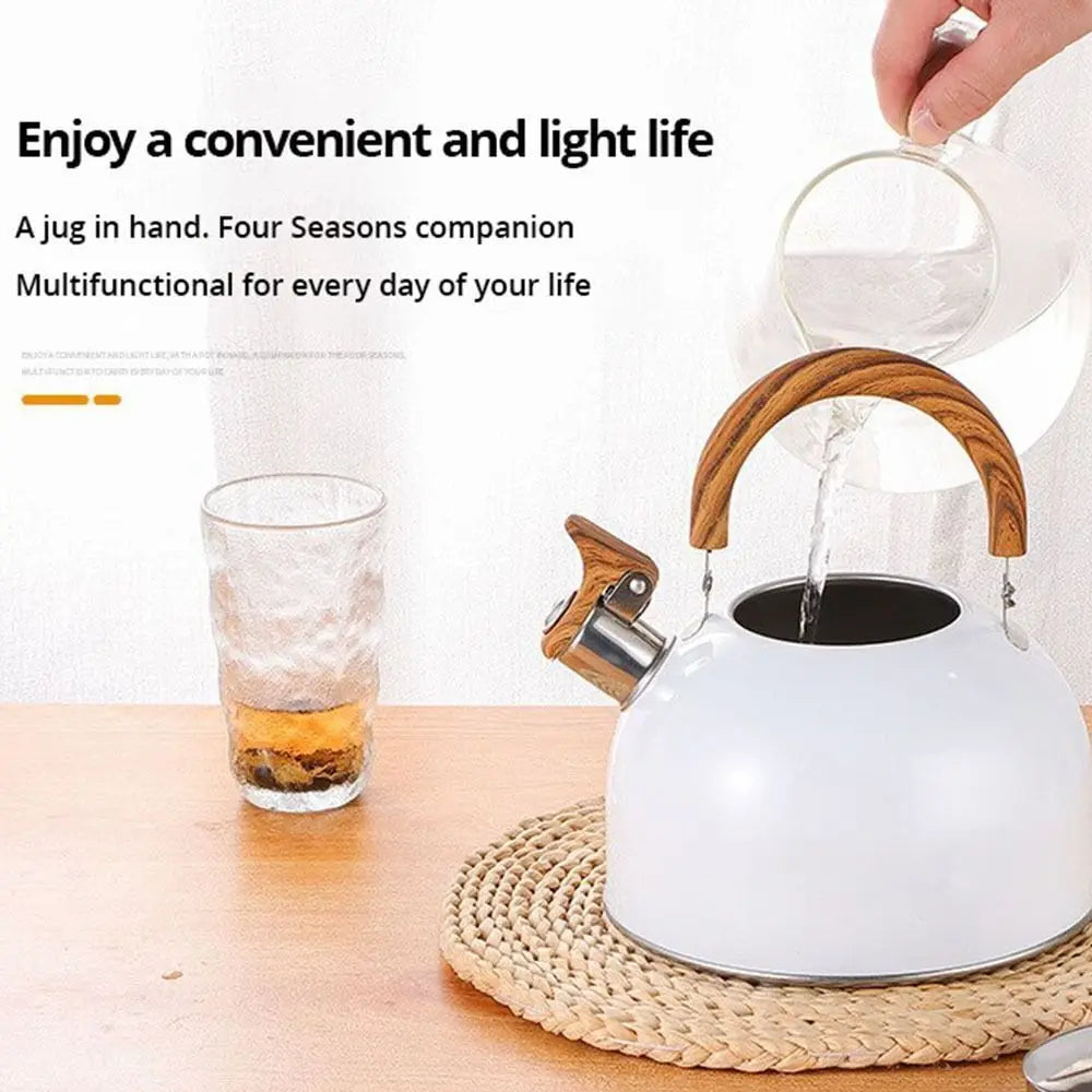 3L Gas operated Whistling kettle Easy to clean Camping equipment Stainless steel material Kitchen tea pot Heat-resistant handle