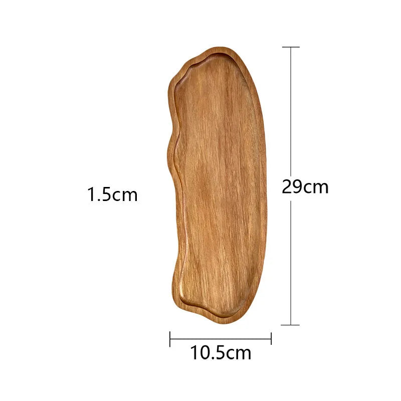Wooden Tea Coffee Tray Fruit Dessert Candy Plate Japanese Style Bread Snack Food Dish Tray Decorative Tableware for Home Kitchen