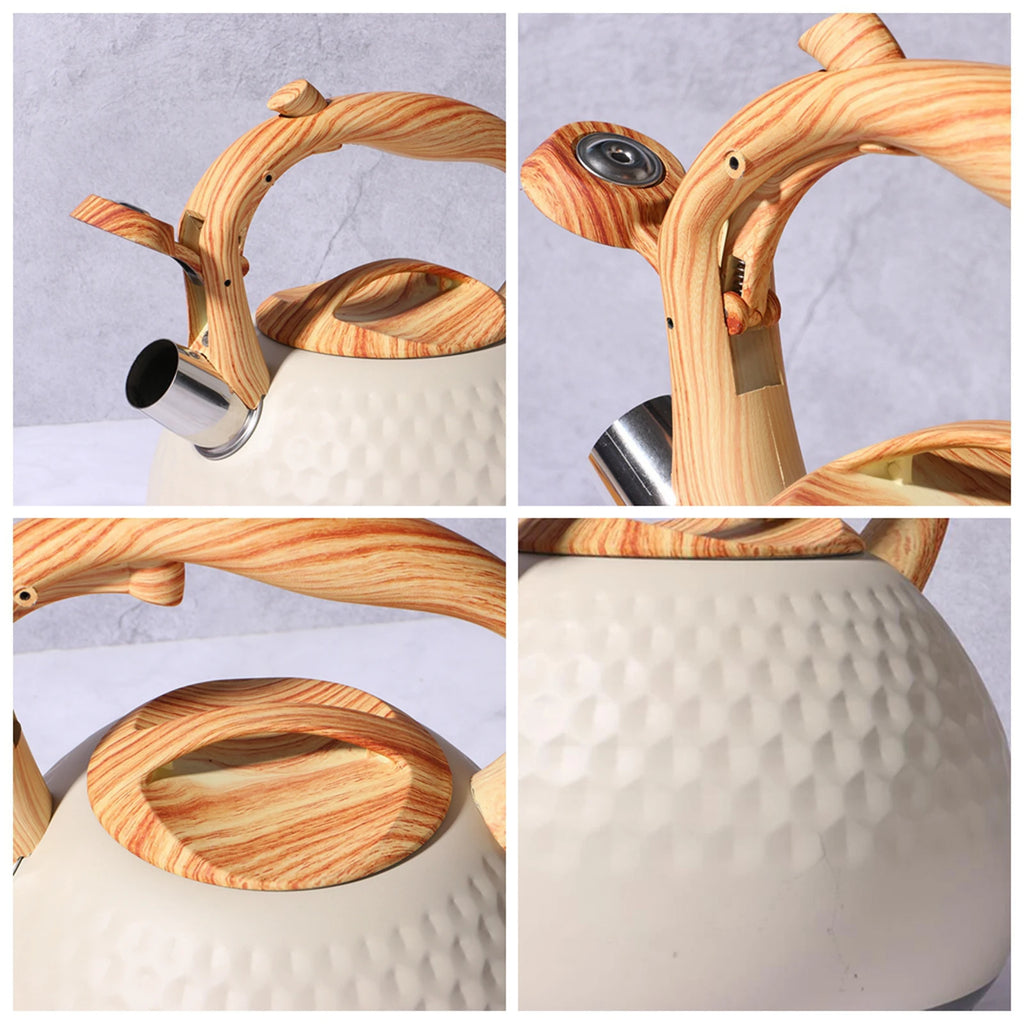 3L Whistling Kettle Anti Scald Handle Cookware Cooktop Teakettle Stainless Stove Teapot Tea Kettle for Outdoor Large Capacity