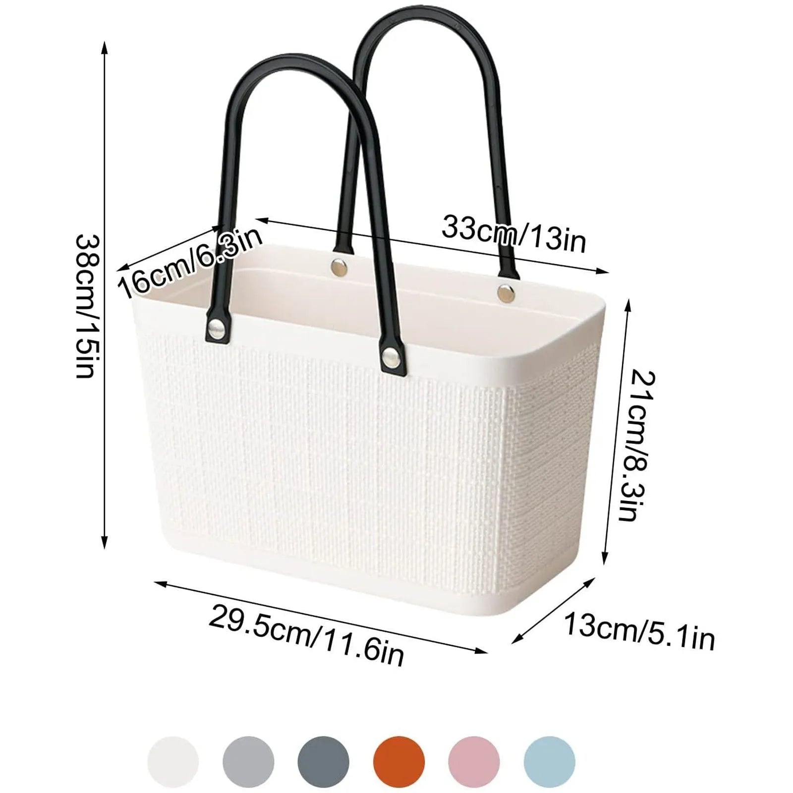 Portable Picnic Tote Shopping Bag Large Capacity  Bag, Large Plastic Utility Basket,Washable Beach Travel Handbag Storage Bags