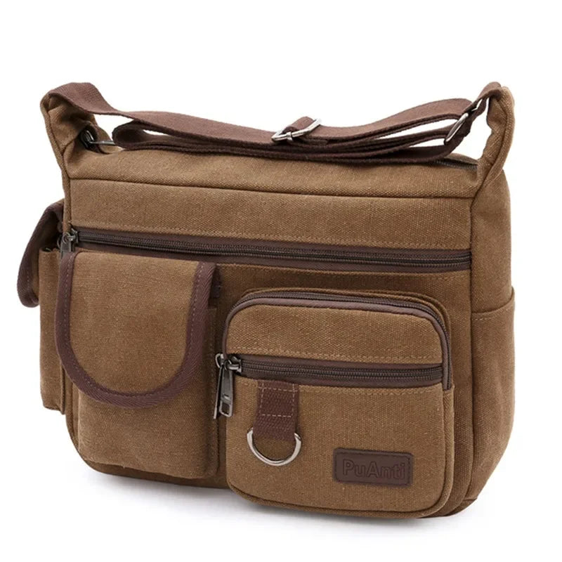 Men Canvas Shoulder Bags Casual Tote Travel Men's Crossbody Bag Luxury Messenger Bags Fashion High Quality Handbag