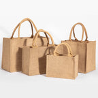 New Burlap Tote Bags Mini Burlap Beach Bags Portable Jute Tote Bag Multipurpose Burlap Hand Bags For Shopping Trips Beach School
