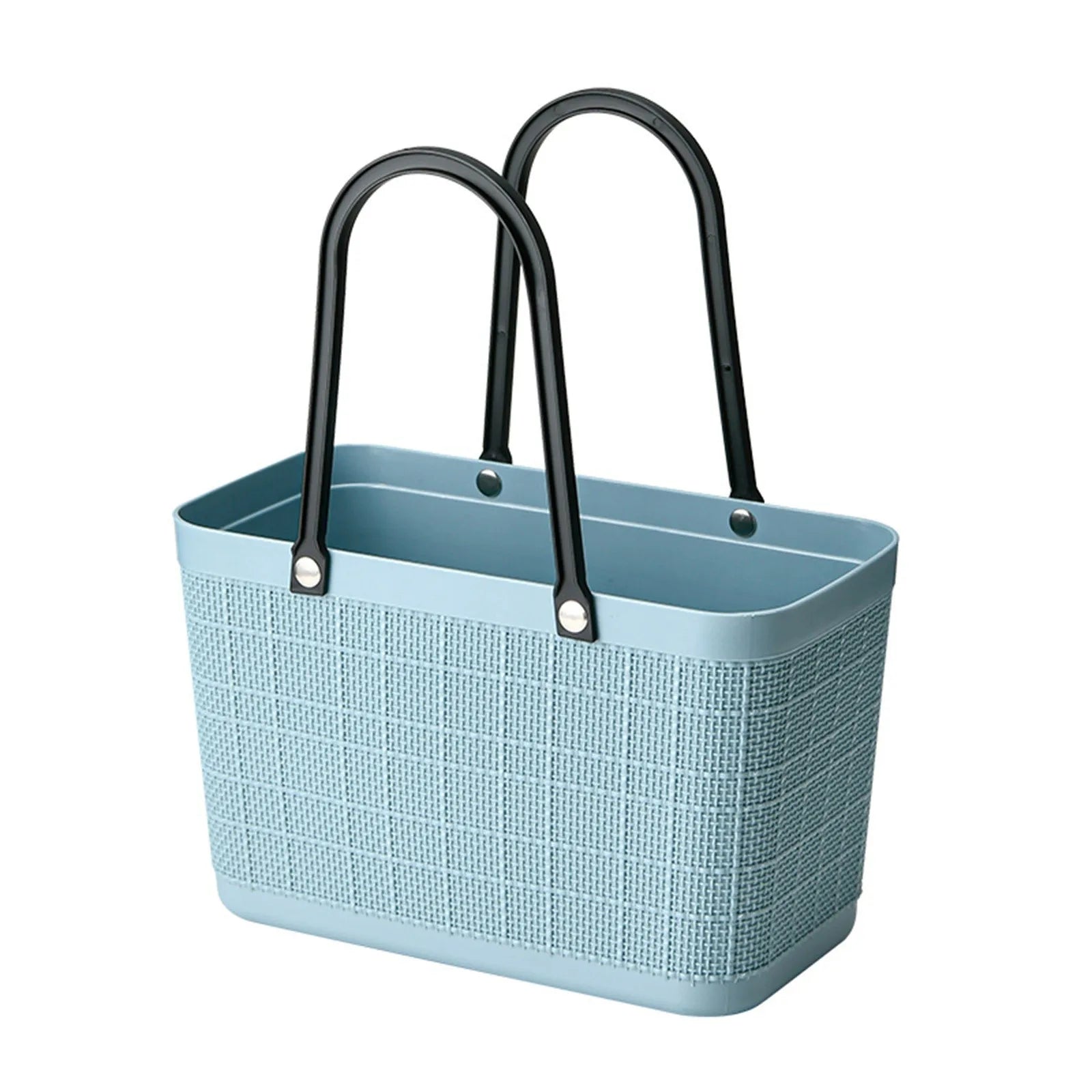 Portable Picnic Tote Shopping Bag Large Capacity  Bag, Large Plastic Utility Basket,Washable Beach Travel Handbag Storage Bags