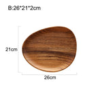 Solid Wood Dinner Plates Irregular Oval Serving Tray Fruit Dishes Dry Fruit Sushi Tea Tray Bread Wooden Plate Home Decoration