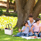 Portable Picnic Tote Shopping Bag Large Capacity  Bag, Large Plastic Utility Basket,Washable Beach Travel Handbag Storage Bags