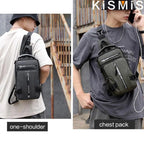 Men's Multifunction  Messenger Bag Shoulder Cloth Chest Bags Crossbody Casual Man USB Charging Handbag