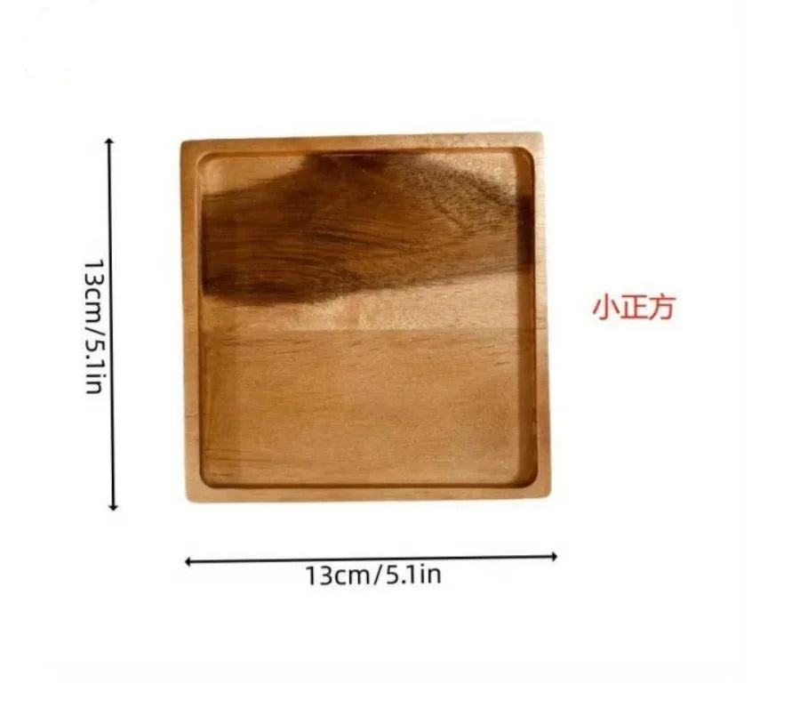 Japanese solid wood fruit plate factory wholesale wooden tray multi-size high-value fruit tray snack plate