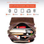 Men's Leather Shoulder Bag, Retro Business Crossbody Bag, Large Capacity Fashion Casual Youth Student Handbag