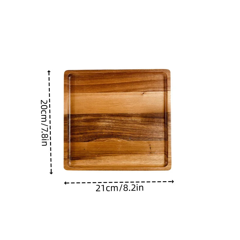 Japanese solid wood fruit plate factory wholesale wooden tray multi-size high-value fruit tray snack plate