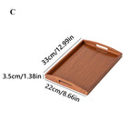 Wooden Serving Tray with Handles Bamboo Tea Tray Food Tray for Breakfast Coffee Dessert Snack Platter Home Coffee Table