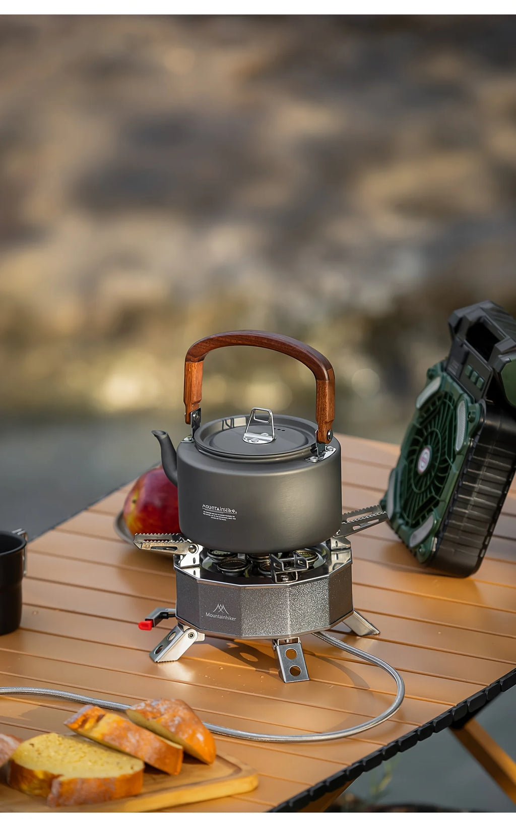Camping Tea Kettle - Aluminum Alloy Construction, Wooden Handle, Portable Outdoor Kettle for Camping, Hiking, Durable Cookware