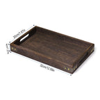 Wooden Rectangular Tea Tray Handmade Classic Wooden Dessert Candy Tea Tray Dinner With Handles Kitchen Decorative Wood Plate